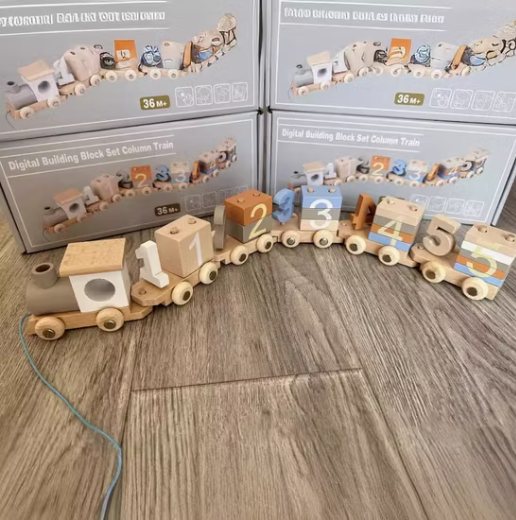 Digital Small Train Wooden Toys