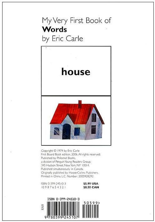 My Very First Book of Words : Eric Carle