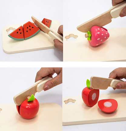Montessori Wooden Fruit Sorting & Slicing Toy