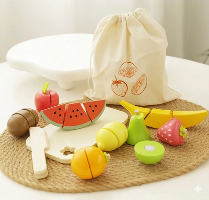 Montessori Wooden Fruit Sorting & Slicing Toy