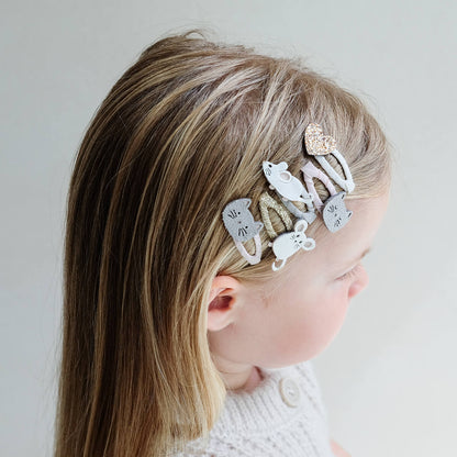 Cat & Mouse Mini Clic Clac Hair Clips by Mimi & Lula