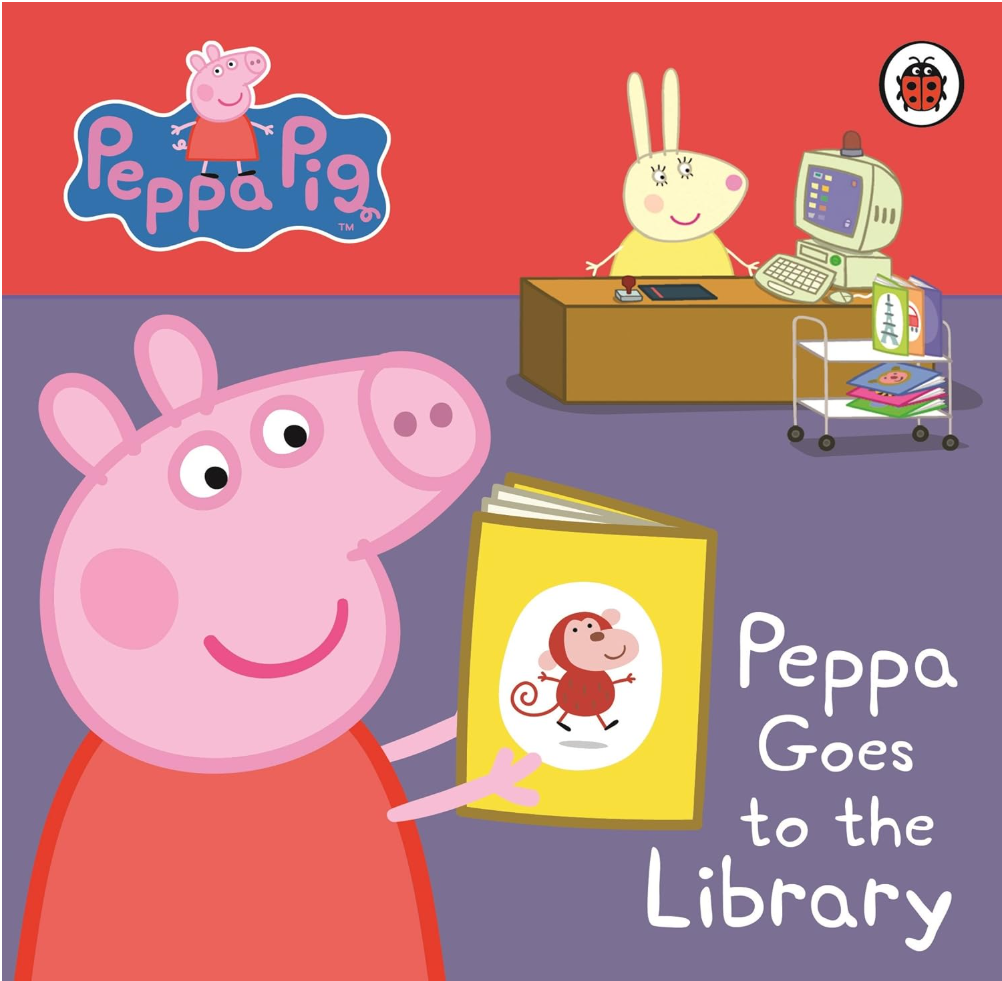 Peppa Pig: Peppa Goes to the Library (Board Book)